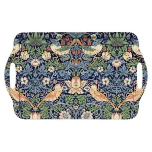 Morris & Co large size serving tray with handles, Strawberry Thief Blue floral design