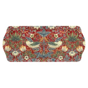 Sandwich tray size, Strawberry thief Red melamine floral pattern