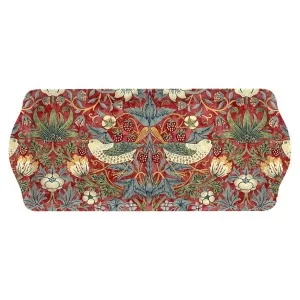 Sandwich tray size, Strawberry thief Red melamine floral pattern
