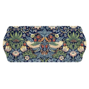 Morris & Co Sandwich tray size, Strawberry Thief Blue melamine floral pattern