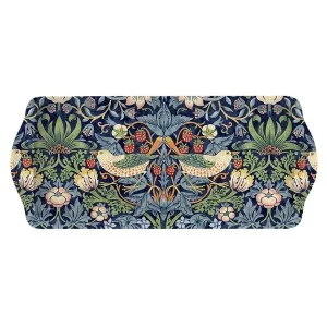 Morris & Co Sandwich tray size, Strawberry Thief Blue melamine floral pattern