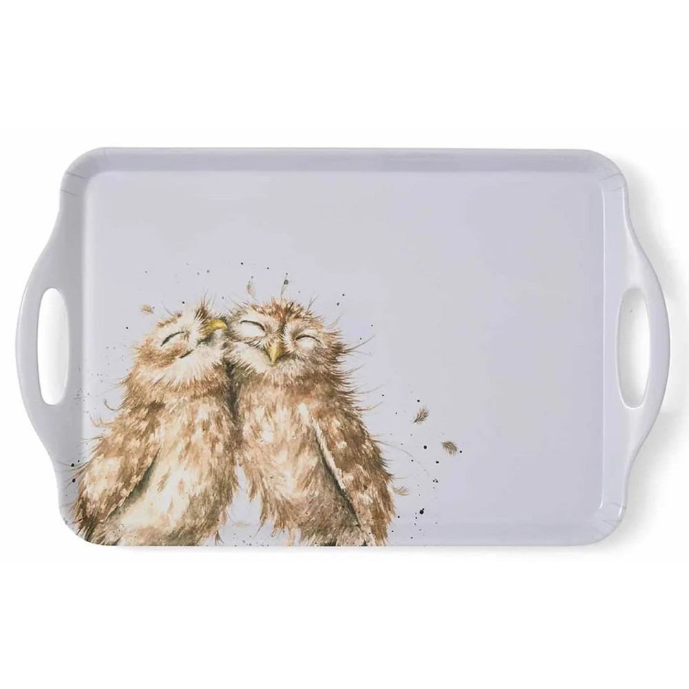 Owls by Wrendale large size serving tray with handles