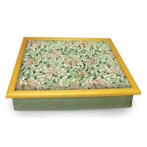 green floral design William Morris Honeysuckle lap tray