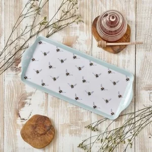 Wrendale Bumble Bees sandwich tray on light wooden table
