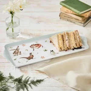 Wrendale Designs animal sandwich tray, melamine lifestyle view with sandwiches