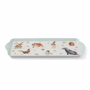 Side view of Wrendale Designs animal sandwich tray, melamine