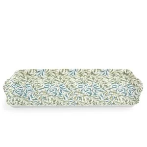 Side view of sandwich tray, Morris & Co Willow Bough melamine blue and green