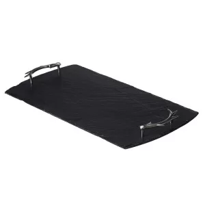Antler handled slate tray, black, largest version by Selbrae House