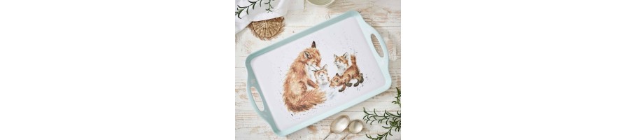 Wrendale Trays, Large Serving & Sandwich, Fun Animals